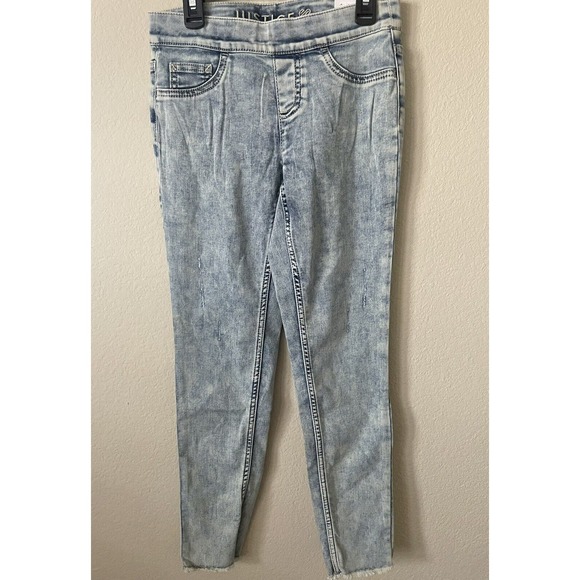 Justice Light Acid Wash Stretchy Pull On Jean Jeggings Leggings Pants Size 10 - Picture 2 of 7